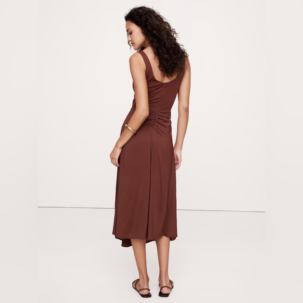 NWT! Banana Republic Deep Brick Red Knit Midi Dress- Size Small 🎧 - Picture 2 of 6